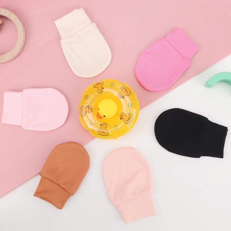 DRESHOW BQUBO 6 Pairs Newborn Baby Boys Girls Mittens 0-6 Months Unisex-Baby Infant Mittens Elastic No Scratch Wrist Gloves - Image 4